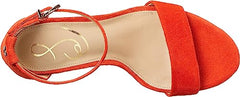 Sam Edelman Yaro Bright Poppy Ankle Strap Open Round Toe Block High Heel Sandals