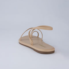 CUSHIONAIRE Chai Nude Flat Open Toe Comfortable Slip-On Casual Sandals 6.5