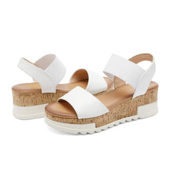 DREAM PAIRS White Fashion Open Toe Ankle Strap Casual Flatform Platform Sandals