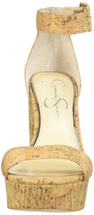 Jessica Simpson Caiya Natural Heeled Open Toe Cork Platform Sandals