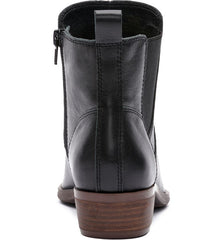 Lucky Brand Tocito Almond Toe Black Chelsea Pull On Leather Casual Ankle Booties