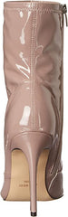 Nine West Jody3 Pink680 Mauve Patent Stiletto Heel Pointy Toe Pull On Ankle Boot