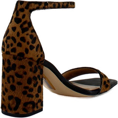 Sam Edelman Daniella Granada Tan Leopard Ankle Strap Block Heeled Sandals