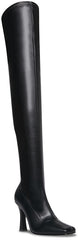 Steve Madden Prowl Black Paris Pull On Squared Close Toe Over The Knee Boot