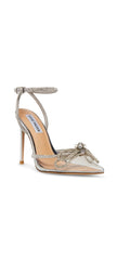 Steve Madden Viable Clear Rhinestones Strap Pointed Toe Stiletto Heeled Pump