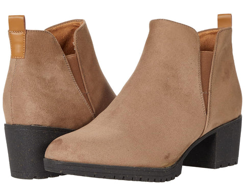 Dr Scholl's London Woodsmoke Microfiber Pull On Lugged Block Heel Fashion Boots