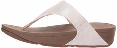 FitFlop Women's Lulu Lizard-Print Flip Flops Sandal Nude Metallic Wedge Platform