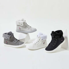 Shupua Ankle Boots Grey Lace Up Combat Boots Winter Boots Fashion Snow Boots