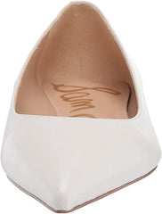 Sam Edelman Stacey White Leather Slip On Pointed Toe Ballet Flats Shoes