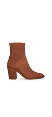 Steve Madden Harmen Brown Nubuck Square Closed Toe Leather Block Heel Ankle Boot