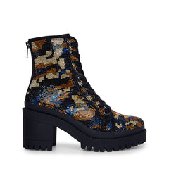 Steve Madden Pass Camo Multi  Rhinestone Loce Sole Lace Up Hiker Combat Boots