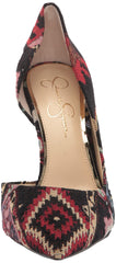 Jessica Simpson Prizma Red Multi Cara Plaid Pointed Toe Slip on Stiletto Pumps