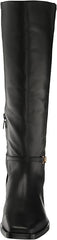 Sam Edelman Clive Black Leather Athletic Calf Square Toe Knee High Fashion Boots