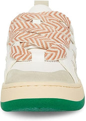 Steve Madden Roaring White/Green Double-Laced Lace Up Low Top Fashion Sneakers