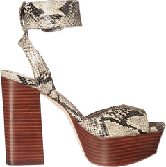 Sam Edelman Rain Black White Snake Fashion Platform Block Heeled Dress Sandals