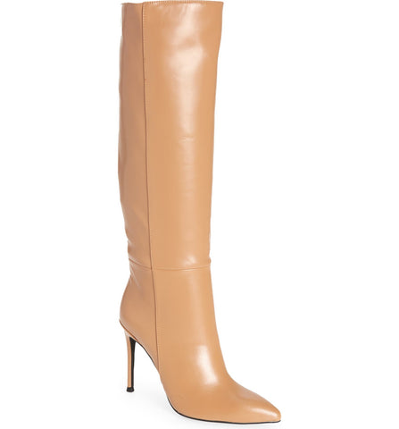 Jeffrey Campbell ARSEN-HI Stiletto Knee High Pointed Toe Dress Boot DARK NATURAL