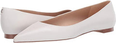 Sam Edelman Stacey White Leather Slip On Pointed Toe Ballet Flats Shoes