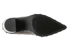 Charles David Duke Dark Taupe Snake Block Heel Embellished Chelsea Ankle Booties