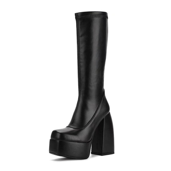 Womens Knee High Boots Punk Style Shoes Platform Boots For Women