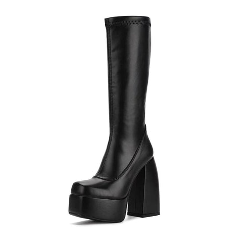Womens Knee High Boots Punk Style Shoes Platform Boots For Women
