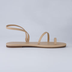 CUSHIONAIRE Chai Nude Flat Open Toe Comfortable Slip-On Casual Sandals 6.5