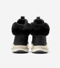 Cole Haan Zerogrand Field Hiker Black/Shearling/Waterproof Lace Up Ankle Boots