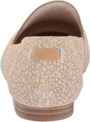 Toms Darcy Natural Mini Leopard Printed Suede Almond Toe Slip On Fashion Flats