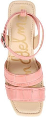 Sam Edelman Rosalind Terra Rose Squared Toe Ankle Strap Block Heeled Sandals