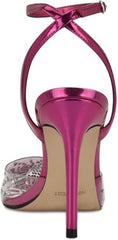 Nine West Foreva 3 Platino Glitter Slip On Pointed Closed Toe Embellished Pumps
