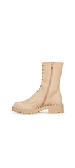 Steve Madden Conrad Bone Nubuck Lace Up Rounded Toe Lugged Combat Ankle Boots
