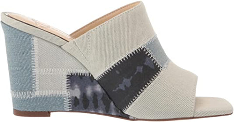 Jessica Simpson Aishia Light Vintage Mule Open Squared Toe Slip On Wedge Sandals