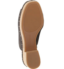 Lucky Brand Simbrenna Grey Platform Slip On Slide Mule Wood Clog Pumps Sandals
