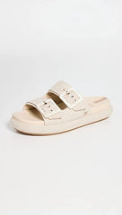 Sam Edelman Kenzie 2 Natural Buckle Straps Slip On Open Toe Platform Slides