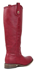 Breckelle's Rider-18 Womens Red Vegan Leather Riding Boots (5.5)