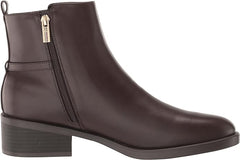 Tommy Hilfiger Imiera Dark Brown Round Toe Pull On Zip Closure Ankle Boots