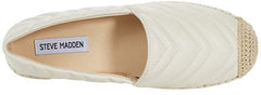 Steve Madden Winnow Bone Slip On Rounded Toe Chevron Quilted Flats Shoes