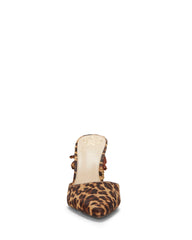 Vince Camuto ASHNA 3 Caramel Leopard Chain Pump Slip-On Pointed Toe Mules