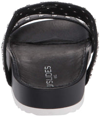 J Slides Erika Sandal Black Leather Slide Mule Slip On Flip Flops