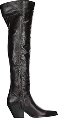 Sam Edelman Julee Dark Espresso Rounded Wedge Heeled Over The Knee Fashion Boots