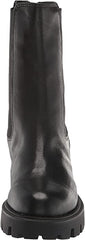 Sam Edelman Genia Black Chunky Heel Rounded Toe Pull On Zip Ankle Chelsea Boots