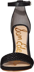 Sam Edelman Yamile Black Rounded Open Toe Ankle Strap Espadrille Heeled Sandals