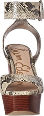 Sam Edelman Rain Black White Snake Fashion Platform Block Heeled Dress Sandals