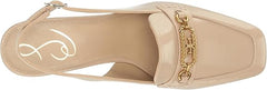 Sam Edelman Teana Chai Latte Slingback Squared Toe Block Heeled Classic Pumps