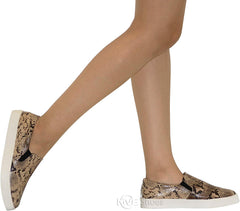 SODA Shoes Women's Reign Slip On White Sole Shoes NATURAL Python (6)