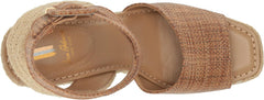 Sam Edelman Vada Cuoio Ankle Strap Squared Open Toe Wedge Heeled Sandals