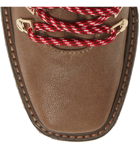 Cecelia New York Helga Natural Brown Hiker Lace up Wedge Platform Ankle Booties