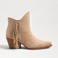 Sam Edelman Willie Pointed Toe Western Block Heel Womens Fringe Ankle Booties