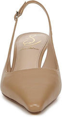 Sam Edelman Bianka Soft Beige Pointed Toe Slingback Kitten Heeled Pumps