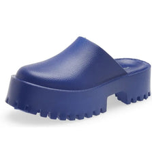 Jeffrey Campbell Clogge Blue Fashion Slip On Slide Chunky Platform Mule Sandals