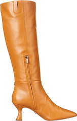 Sam Edelman Leigh Caramel Squared Toe Spool Heel Knee High Leather Fashion Boots
